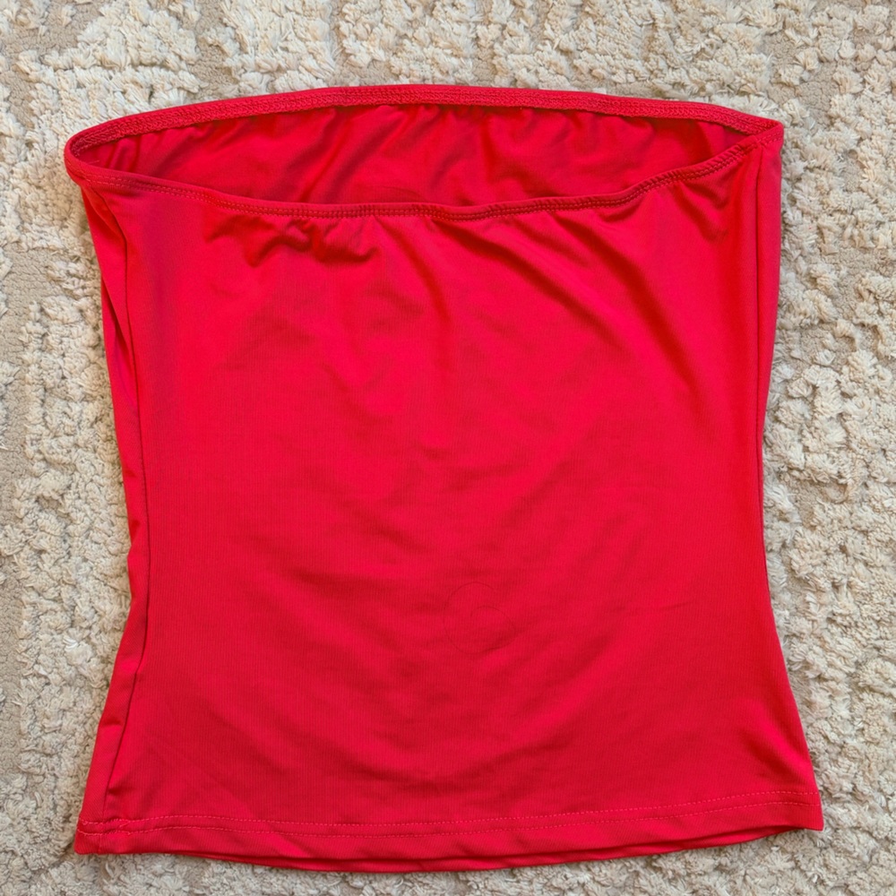 Red Strapless Sleeveless Classic Fit Stretch Tube Top S - Picture 4 of 6
